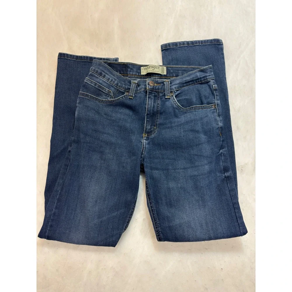 Wrangler Slim Straight Dark Wash Denim Jeans Flex‎ Waist 28x32